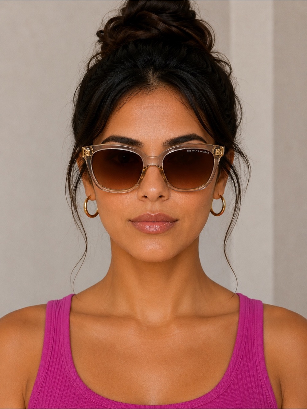Marc Jacobs MARC 582/S R83HA Orange Beige Square Sunglasses 56-16-140 NWOT